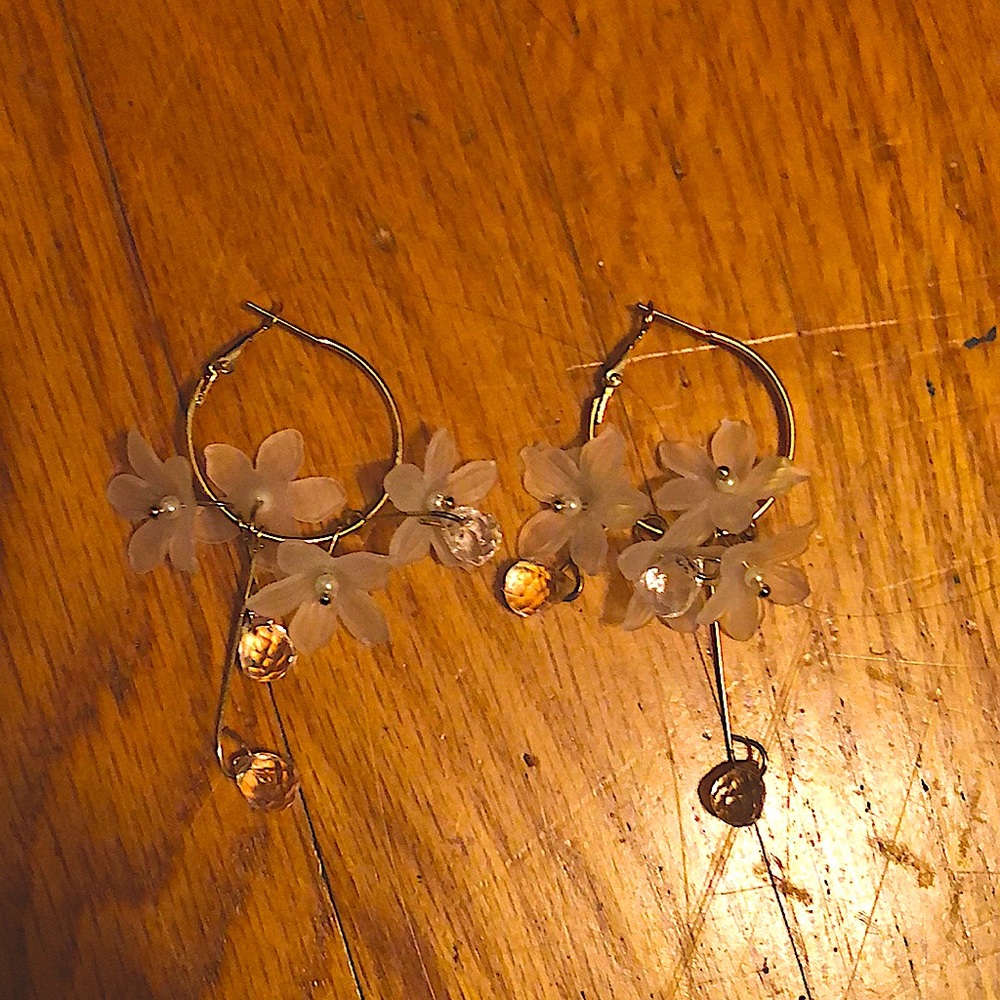 Floral Hoop Earrings